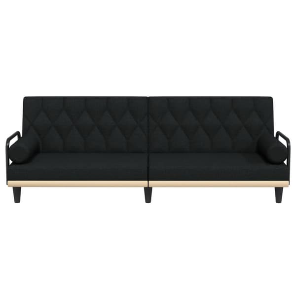 Bäddsoffa med armstöd svart tyg