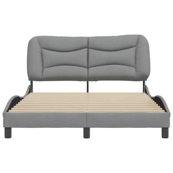 Bed Frame without Mattress "Hvar" Light Grey 140x200 cm Fabric
