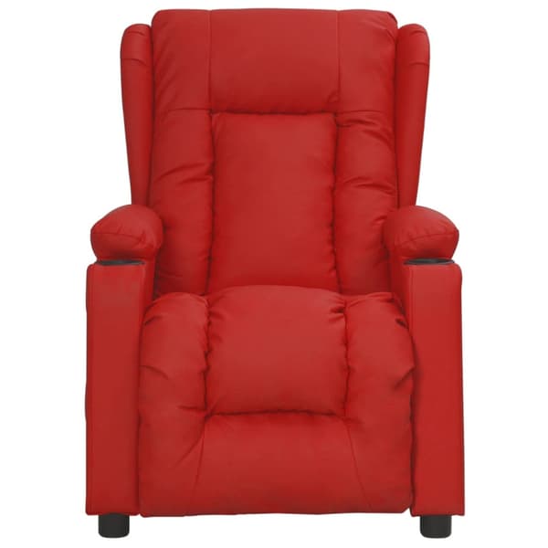 Reclinerfåtölj vinröd konstläder