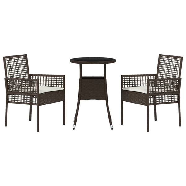Trädgårdsmöbelset 3 pcs Brun konstrotting