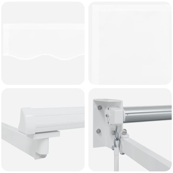 Utfällbar markis Vit 400 × 300 cm Polyester och aluminium