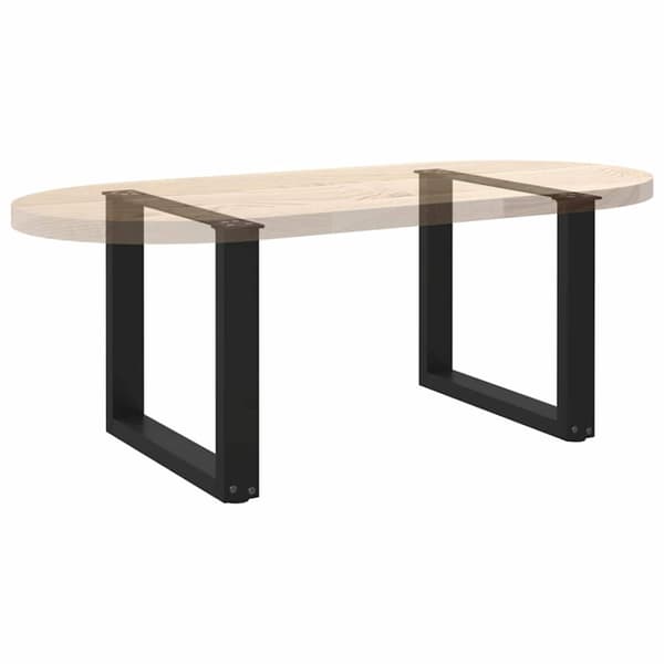 Soffbordsben U-formade 2 st svarta 50x(42-43) cm stål