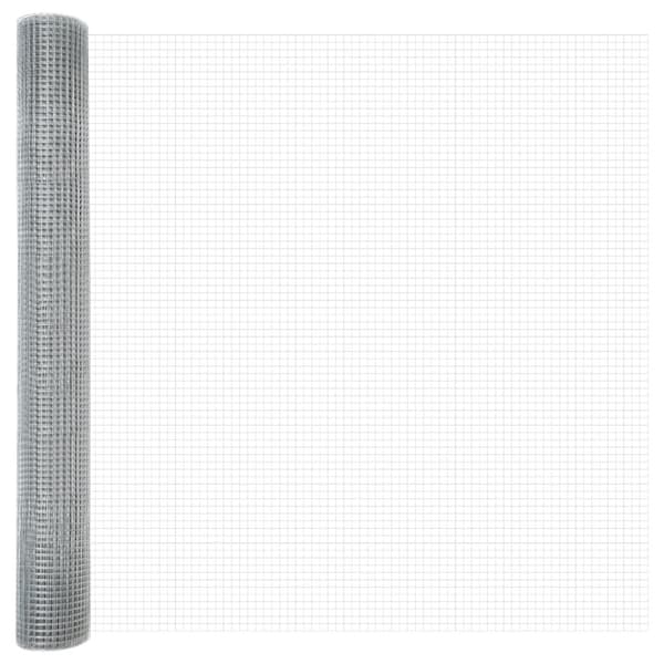 Stängsel med stolpe Silver 1 x 25 m Stål