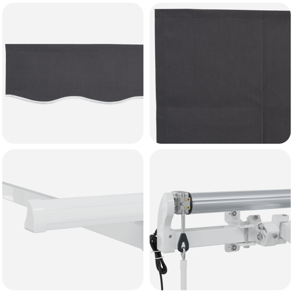 Utfällbar markis Antracit 400 x 200 cm tyg