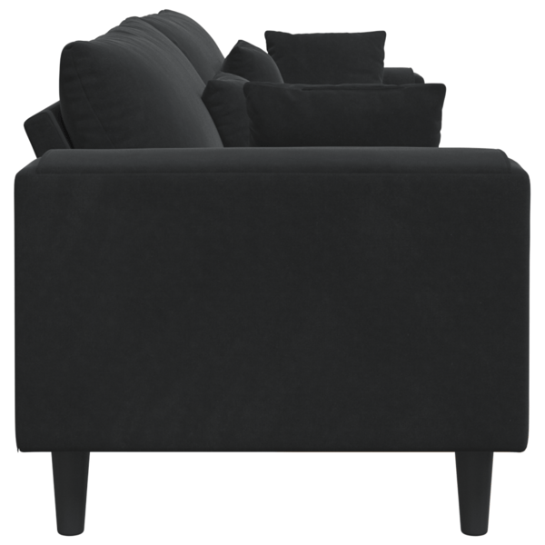 Soffa Svart 250 x 77 x 76 cm Sammet