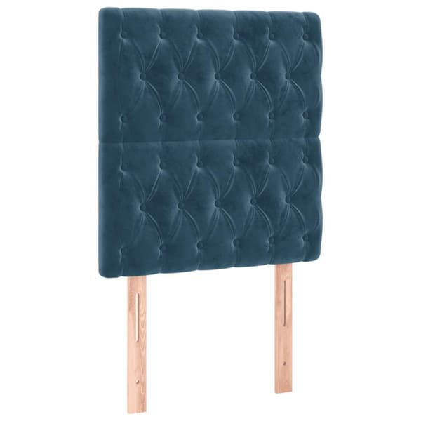 Ramsäng med madrass mörkblå 80x200 cm sammet