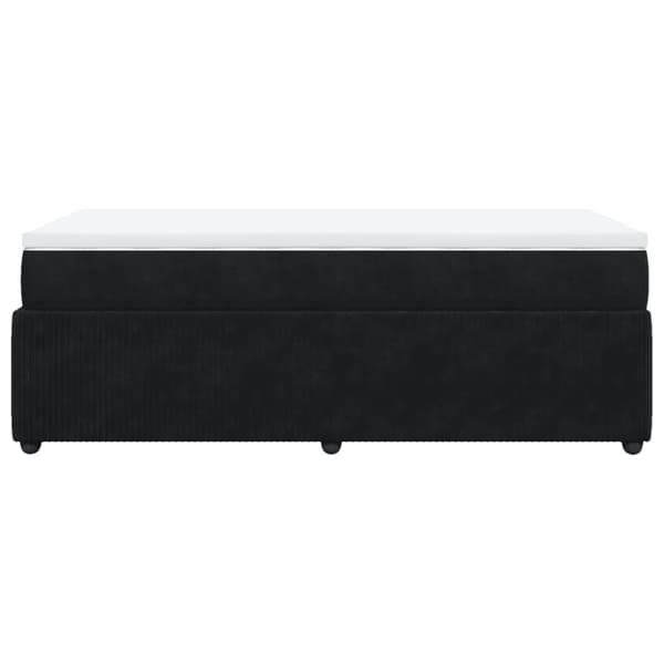 Ramsäng med madrass svart 90x190 cm sammet