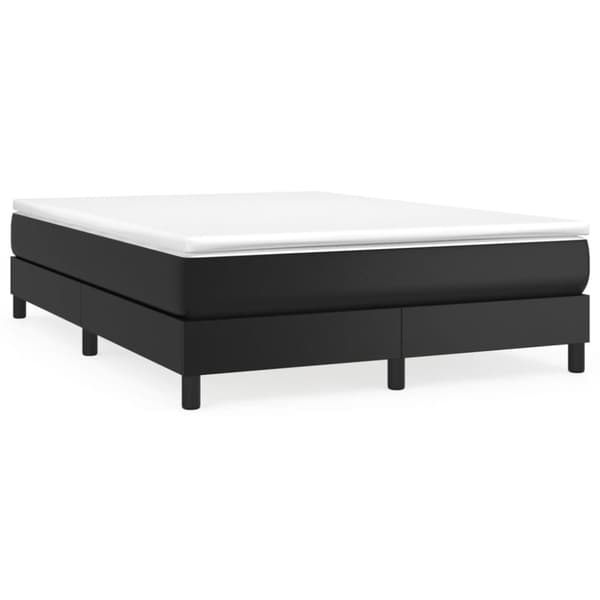 Boxspring-sängram svart 140x200 cm konstläder