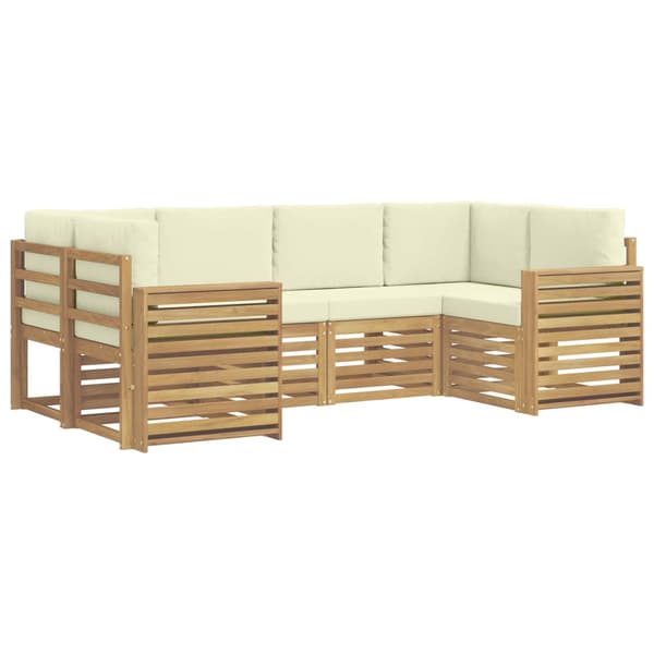 Utomhussoffset 6 pcs Vit och grädde 245 x 132,5 x 73 cm