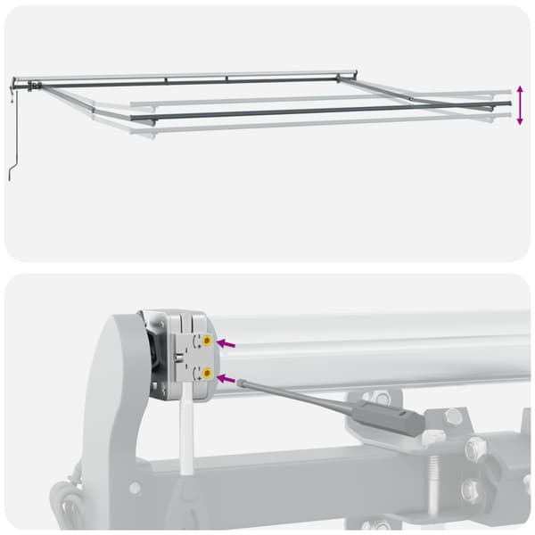 Utfällbar markis Vit 400 × 300 cm Duk och Aluminium