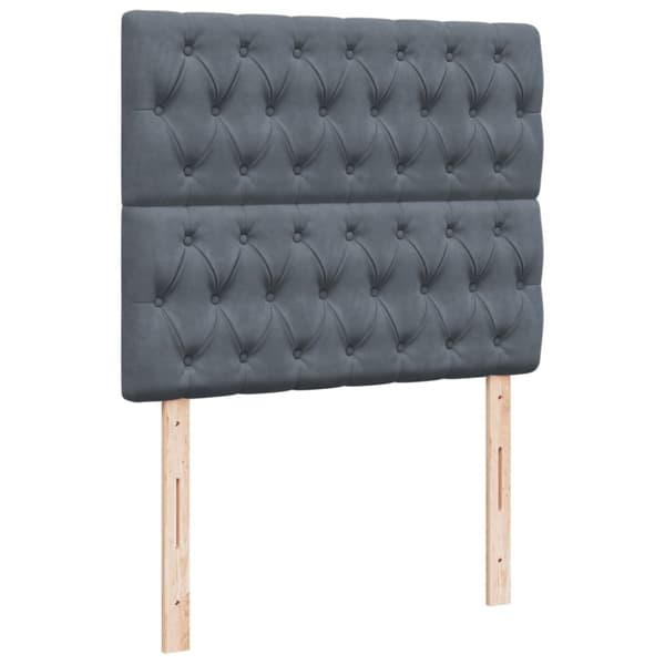 Ramsäng med madrass mörkgrå 120x190 cm sammet