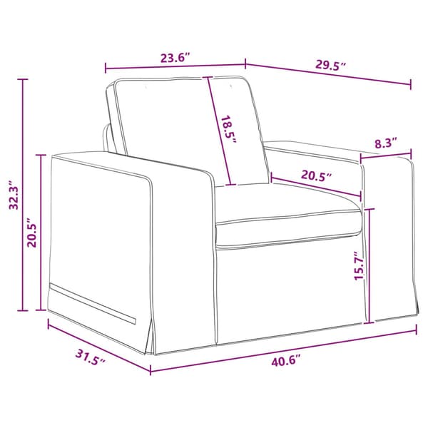 Soffset 2 pcs Mörkgrå 182 x 80 x 82 cm tyg