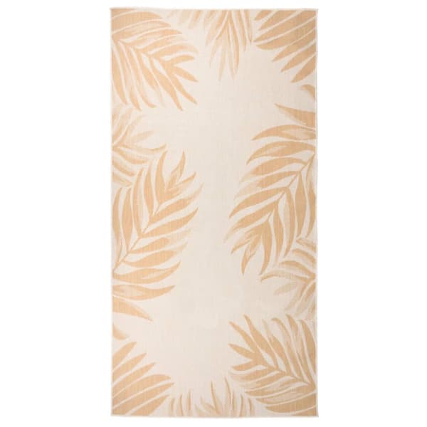 Utomhusmatta plattvävd 100x200 cm bladmönstrad