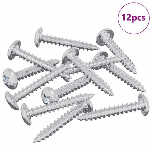 Träskruvar 12 pcs Silver M4 x 25 mm Stål