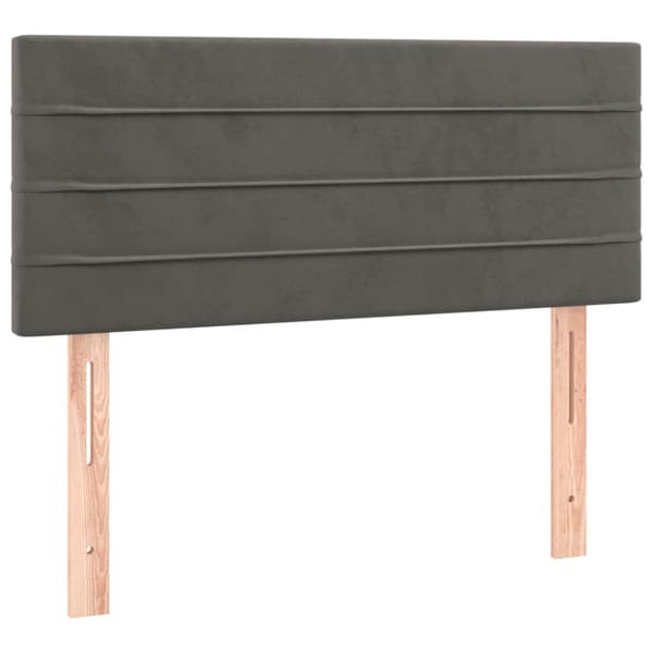 Ramsäng med madrass mörkgrå 80x200 cm sammet