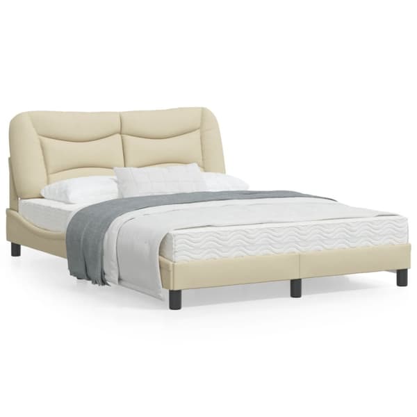 Bed Frame without Mattress "Hvar" Cream 120x200 cm Fabric