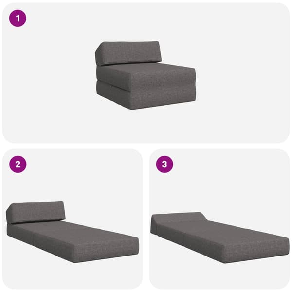 Fällbar Soffbed Ljusgrå 60 x 70 x 41 cm Tyg