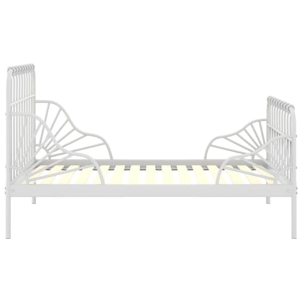 Utdragbar sängram vit metall 80x130/200 cm