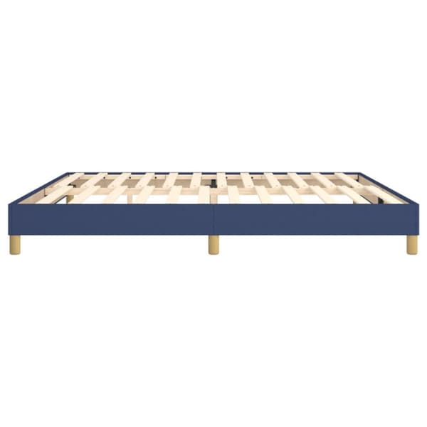 Boxspring-sängram blå 200x200 cm tyg