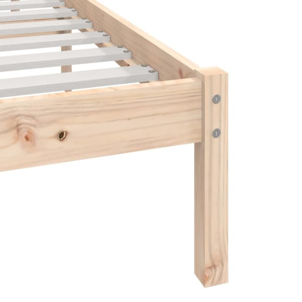 Sängram 75x190 cm massiv furu vit
