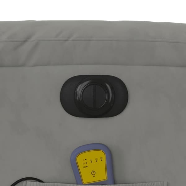 Elektrisk massagefåtölj ljusgrå mikrofibertyg