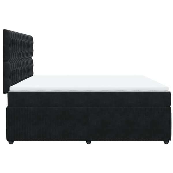 Ramsäng med madrass svart 200x200 cm sammet