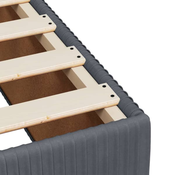 Ramsäng med madrass mörkgrå 100x200 cm sammet