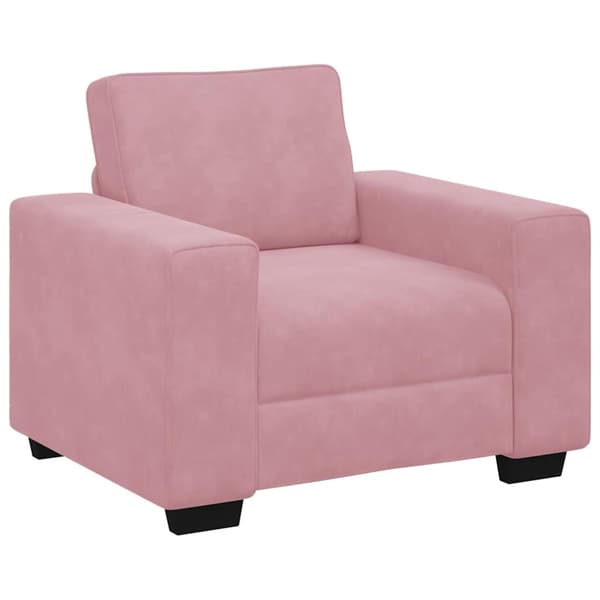 Soffgrupp med dynor 3 delar rosa sammet