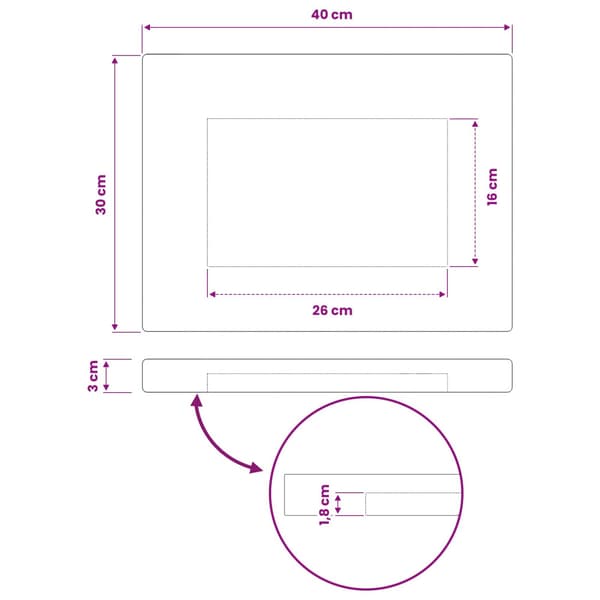 Rektangulärt Bordsskiva 90 x 50 x 3,5 cm Rektangulär Mörkbrun