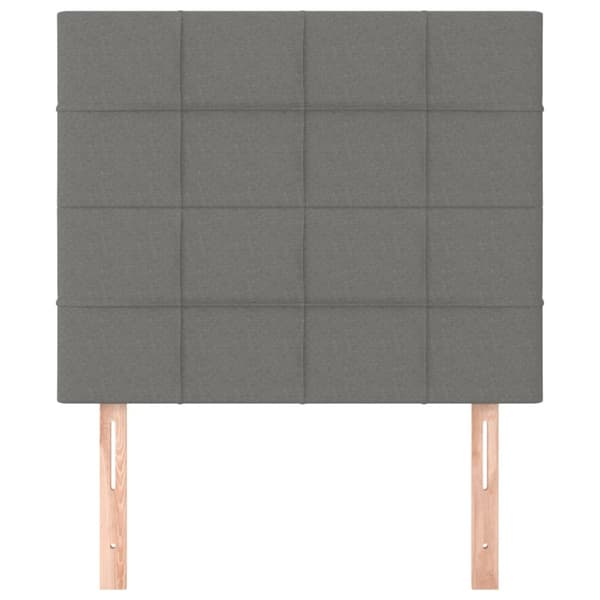 Sänggavel mörkgrå 80x5x118/128 cm tyg