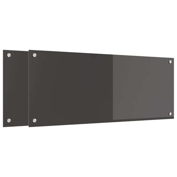 Köksskydd 2 pcs Mörkgrå 100 x 40 cm härdat glas