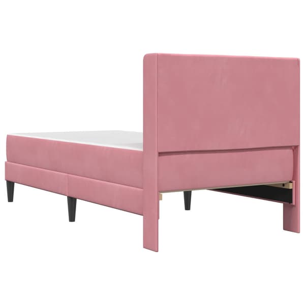 Sängram med madrass Rosa 100 x 200 cm Sammet