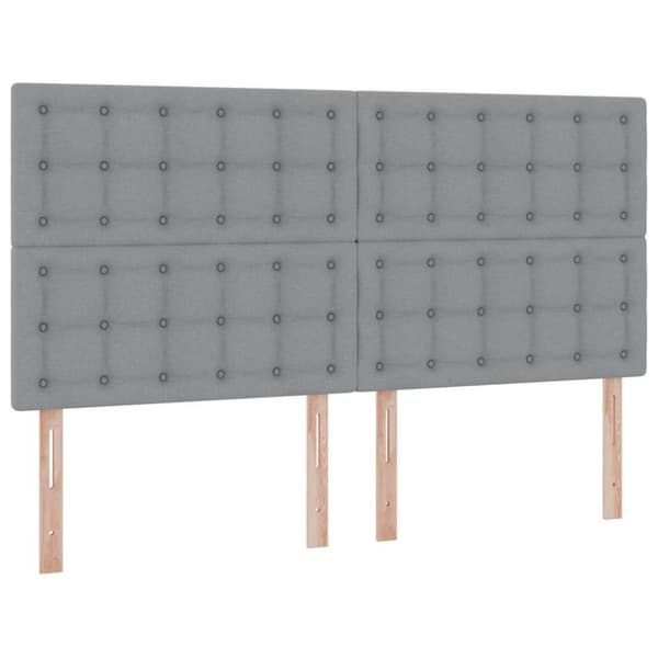 Förvaringssäng med LED med led Ljusgrå 160 x 200 cm Polyester