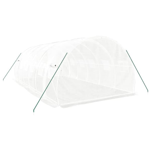 Växthus med stålram vit 18 m² 6x3x2 m