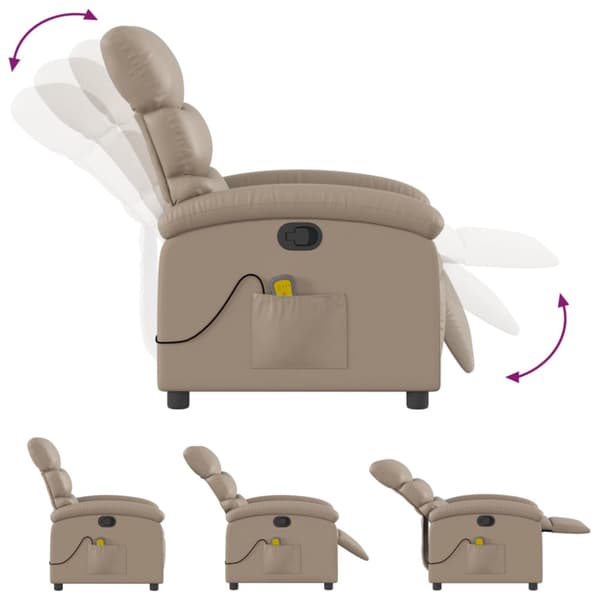 Massagefåtölj cappuccino konstläder