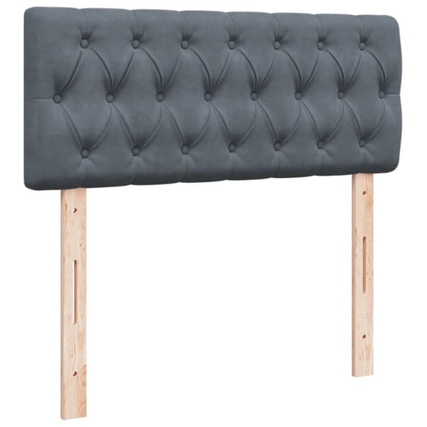 Ramsäng med madrass mörkgrå 120x190 cm sammet