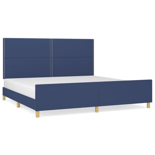 Sängram utan madrass blå 200x200 cm tyg