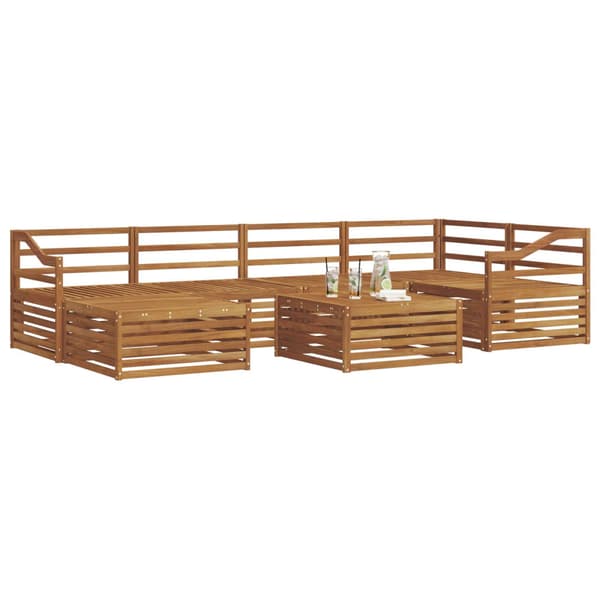 Utomhussoffset 7 pcs Naturfärg