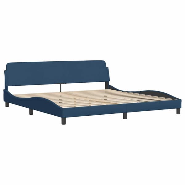 Bed Frame without Mattress Blue 200x200 cm Fabric