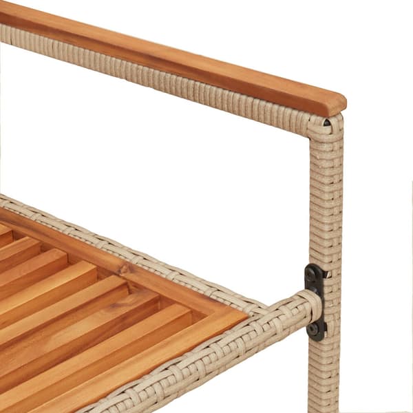 Trädgårds stapelbara stolar 2 pcs Brun och beige