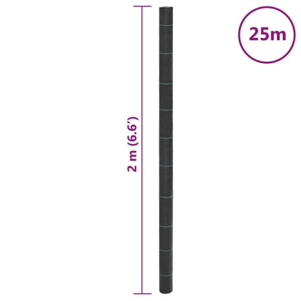 Ogräsmatta svart 2x25 m PP