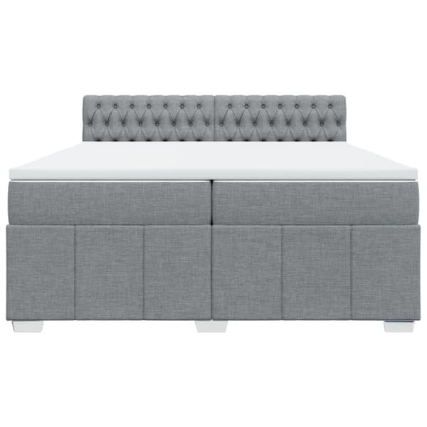Ramsäng med madrass ljusgrå 200x200 cm tyg