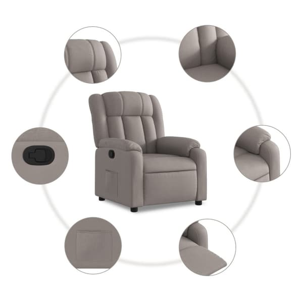 Massagefåtölj taupe tyg