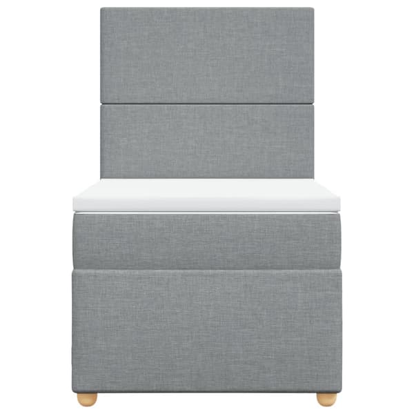 Ramsäng med madrass ljusgrå 100x200 cm tyg