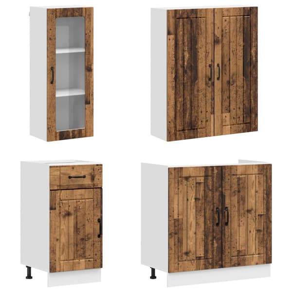 Köksenhet LUCCA 8 pcs Gammalt trä Konstruerat trä