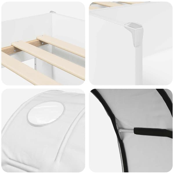 Säng med Tunneln 4 pcs Vit Konstruerat trä