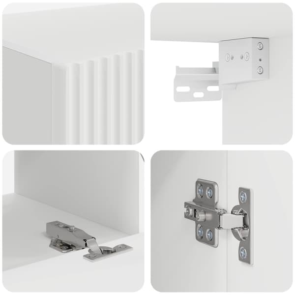 TV väggskåp set Väggmonterad 4 pcs Vit Konstruerat trä