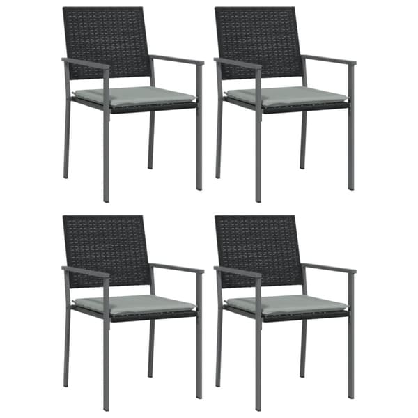 Matgrupp för trädgården dynor 5 delar konstrottning & stål