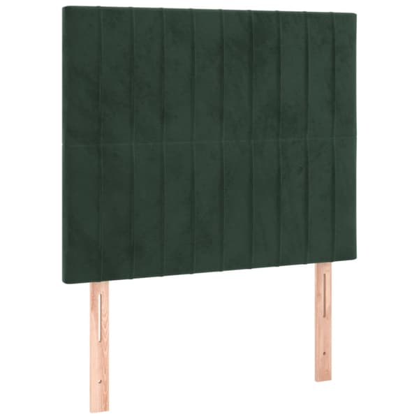 Sänggavel mörkgrön 100x5x118/128 cm sammet