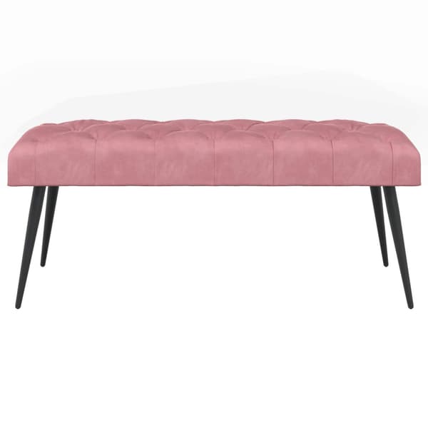 Bänk med knappar Rosa 110 x 40 x 46 cm Sammet